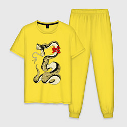 Пижама хлопковая мужская Золотой удав, цвет: желтый