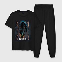 Пижама хлопковая мужская Fenrir black vinyl, цвет: черный