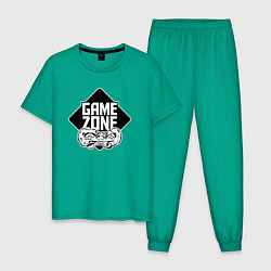 Пижама хлопковая мужская Game zone, цвет: зеленый