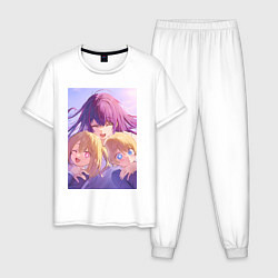 Пижама хлопковая мужская Ребёнок идола Ай Хосино, цвет: белый