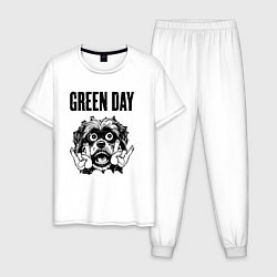 Пижама хлопковая мужская Green Day - rock dog, цвет: белый