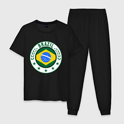Пижама хлопковая мужская Brazil 2014, цвет: черный
