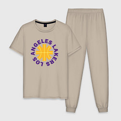 Пижама хлопковая мужская LA Lakers team, цвет: миндальный