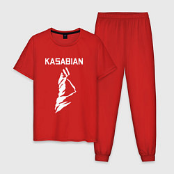 Пижама хлопковая мужская Kasabian - logo, цвет: красный