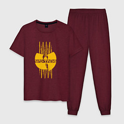 Пижама хлопковая мужская Wu-Tang tiger style, цвет: меланж-бордовый