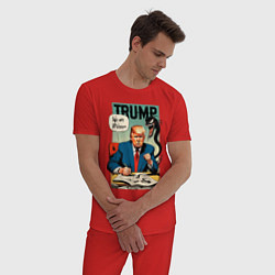 Пижама хлопковая мужская Trump - we are Venom meme, цвет: красный — фото 2