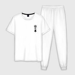 Пижама хлопковая мужская Король Крести - для пары, цвет: белый