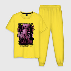 Пижама хлопковая мужская Кисси Мисси из Poppy Playtime, цвет: желтый