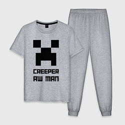 Мужская пижама Creeper Aw Man, Майнкрафт мем