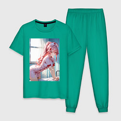 Пижама хлопковая мужская Медсестричка позаботится о тебе, цвет: зеленый