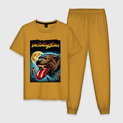 Пижама хлопковая мужская The Rolling Stones - the beginning, цвет: горчичный