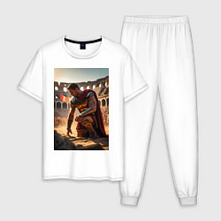 Пижама хлопковая мужская Спартак в Колизее, цвет: белый