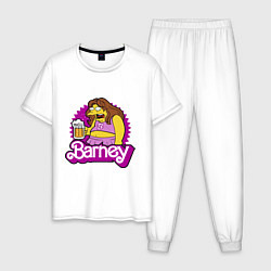 Пижама хлопковая мужская Barney with beer, цвет: белый