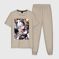 Пижама хлопковая мужская Jetavie Punishing Gray Raven, цвет: миндальный