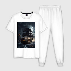 Мужская пижама Пиратский корабль в шторм