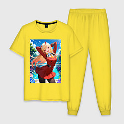 Пижама хлопковая мужская Марин Китагава косплей 002 Darling in the Franxx, цвет: желтый