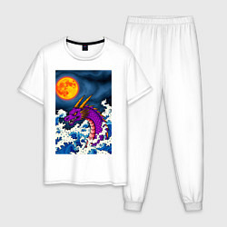 Мужская пижама Японский фиолетовый дракон