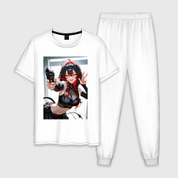 Мужская пижама Девушка-демон с пистолетом