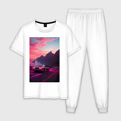 Мужская пижама Суперкар едет к океану