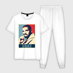 Пижама хлопковая мужская Drake obey, цвет: белый