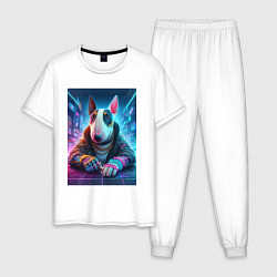 Мужская пижама Cool bull terrier - cyberpunk