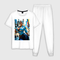 Пижама хлопковая мужская Мирко-коп на страже закона, цвет: белый