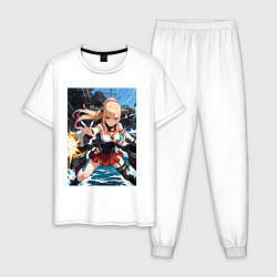 Пижама хлопковая мужская Марин Китагава косплей аниме Флотская коллекция, цвет: белый