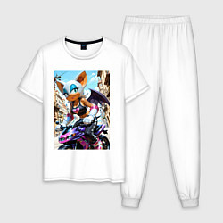 Мужская пижама Руж из Somic едет на мотоцикле