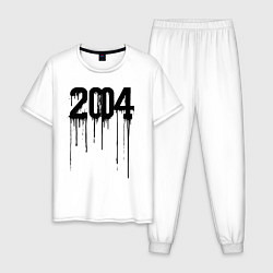 Пижама хлопковая мужская Капающий 2004, цвет: белый