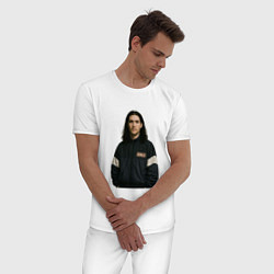 Пижама хлопковая мужская Bones спортивный стиль, цвет: белый — фото 2