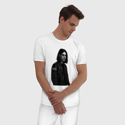 Пижама хлопковая мужская Bones в образе рок звезды, цвет: белый — фото 2