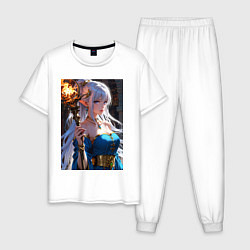 Мужская пижама Прекрасная эльфийка-маг с шаром огня
