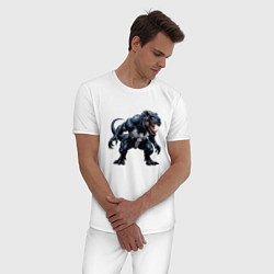 Пижама хлопковая мужская Гибрид Венома и тиранозавра, цвет: белый — фото 2