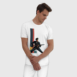 Пижама хлопковая мужская Поп-арт, белогвардеец, цвет: белый — фото 2