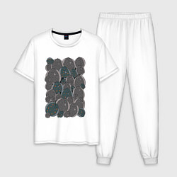 Пижама хлопковая мужская Камбала, цвет: белый