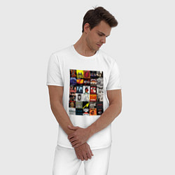 Пижама хлопковая мужская Metallica - обложки, цвет: белый — фото 2