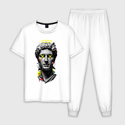 Пижама хлопковая мужская Давид, цвет: белый