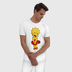 Пижама хлопковая мужская Simpsons - Lisa Monroe, цвет: белый — фото 2