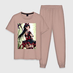 Мужская пижама Рори Меркурия посреди леса с алебардой