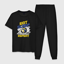 Мужская пижама Eat sleep volleyball repeat