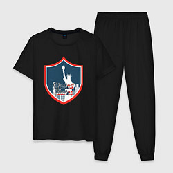 Пижама хлопковая мужская United States, цвет: черный