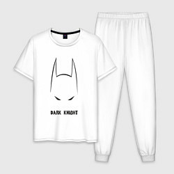 Пижама хлопковая мужская Batman dark knight, цвет: белый