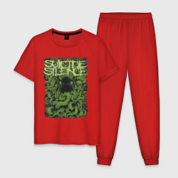 Пижама хлопковая мужская Suicide Silence цвета красный — фото 1