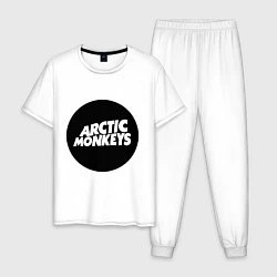 Пижама хлопковая мужская Arctic Monkeys Round, цвет: белый