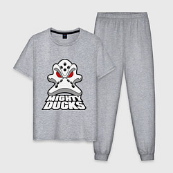 Пижама хлопковая мужская HC Anaheim Ducks, цвет: меланж