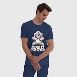 Пижама хлопковая мужская HC Anaheim Ducks, цвет: тёмно-синий — фото 2