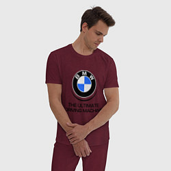 Пижама хлопковая мужская BMW Driving Machine, цвет: меланж-бордовый — фото 2