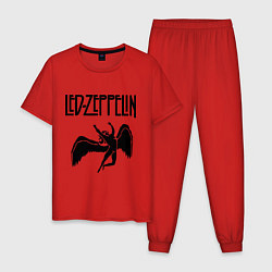 Пижама хлопковая мужская Led Zeppelin, цвет: красный