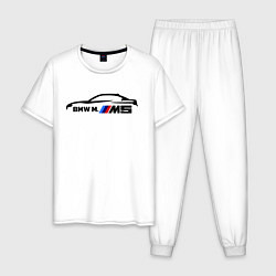 Пижама хлопковая мужская BMW M5, цвет: белый