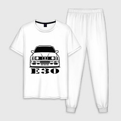 Пижама хлопковая мужская E30, цвет: белый